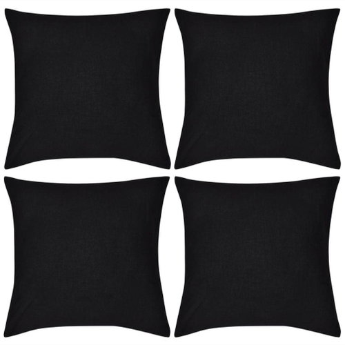 4 black cushion covers cotton 50 × 50 cm - Pillowcase - Main image