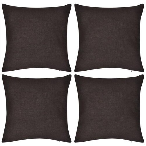 4 brown cushion covers cotton 40 × 40 cm - Pillowcase - Main image