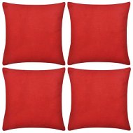 4 červené povlaky na polštářky bavlna 50 × 50 cm - Povlak na polštář