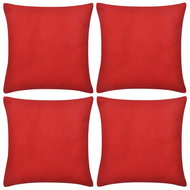4 red cotton pillowcases 80 × 80 cm - Pillowcase