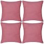 4 růžové povlaky na polštářky bavlna 40 × 40 cm - Povlak na polštář