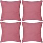 4 růžové povlaky na polštářky bavlna 50 × 50 cm - Obliečka na vankúš