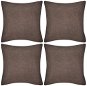 4 brown cushion covers, with linen look 80 × 80 cm - Cover