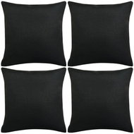 Pillowcases 4 pcs, with linen look black 40x40 cm - Pillowcase