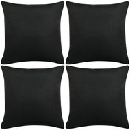 Pillowcases 4 pcs, with linen look black 50x50 cm - Pillowcase