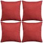 Pillowcases 4 pcs with linen look burgundy 50 × 50 cm - Cover
