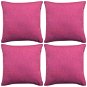 Pillowcases 4 pcs, with linen look pink 40x40 cm - Cover