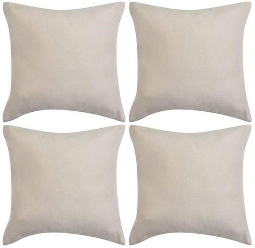 Pillowcases 4 pcs 50x50 cm polyester faux suede beige - Pillowcase - Main image