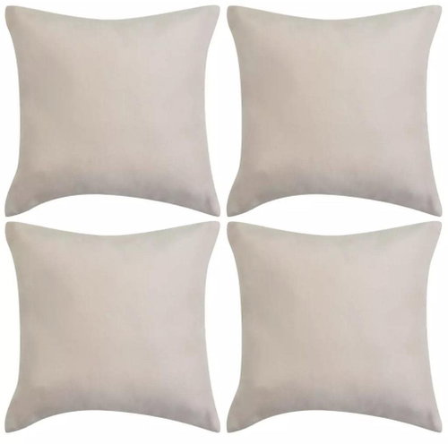Pillowcases 4 pcs 80x80cm polyester faux suede beige - Pillowcase - Main image