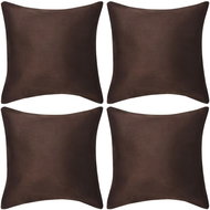 Pillowcases 4 pcs 80x80 cm polyester faux suede brown - Pillowcase