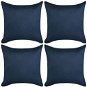 Pillowcases 4pcs 50x50cm PES faux suede navy blue - Cover