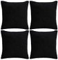 Pillowcases 4 pcs velour, 80 × 80 cm, black - Cover