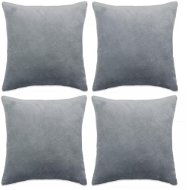 Pillowcases 4 pcs velour, 40 × 40 cm, grey - Cover