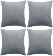 Pillowcases 4 pcs velour, 50 × 50 cm, grey - Pillowcase