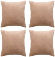 Pillowcases 4 pcs velour, 50 × 50 cm, beige - Pillowcase