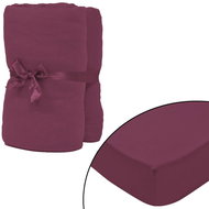Stretchable sheet 2pcs cotton 160gsm 140x200-160x200cm burgundy - Bedsheet