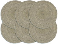 Placemats 6 pcs Grey 38cm Round Jute - Placemat