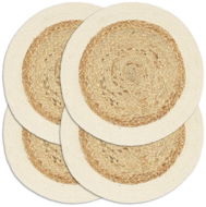 Placemats 4 pcs Natural 38cm Round Jute and Cotton - Placemat