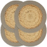 Placemats 4 pcs Natural and Grey 38cm Jute and Cotton - Placemat