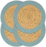 Placemats 4 pcs Natural and Green 38cm Jute and Cotton - Placemat
