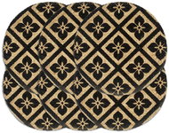 Placemats 6 pcs Black 38cm Round Jute - Placemat