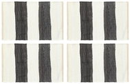 Placemats 4 pcs Chindi Stripes Anthracite and White 30 × 45cm - Placemat