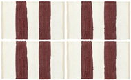 Placemats 4 pcs Chindi Stripes Burgundy and White 30 × 45cm - Placemat
