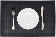 6 Bamboo Placemats 30 × 45cm Black - Placemat