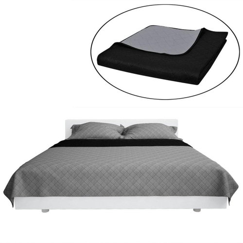 Reversible bedspread black-gray 220 × 240 cm - Bed Cover - Main image