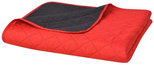 Reversible quilted bedspread red-black 220x240 cm - Bed Cover - Main image