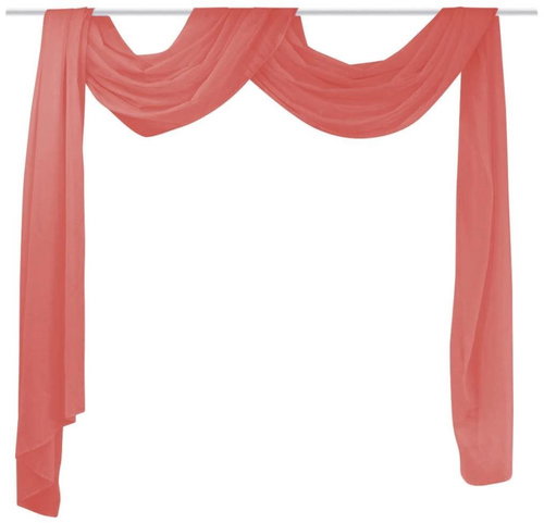 Voile bedspread, 2 pcs, 140x600 cm, red - Bed Cover - Main image