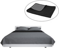Double-sided quilted bedspread 170 × 210 cm grey-black - Bed Cover