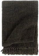 Cotton bedspread 125 × 150 cm anthracite-brown - Blanket