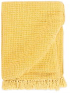 Cotton bedspread 125 × 150 cm mustard yellow - Blanket