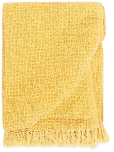 Bedspread cotton 160 × 210 cm mustard yellow - Blanket - Main image