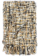 Bedspread 220 × 250 cm black-beige-white - Blanket