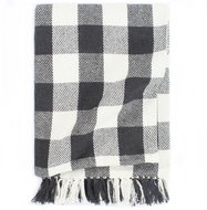 Plaid cotton bedspread 220 × 250 cm anthracite - Blanket
