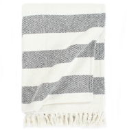 Striped cotton bedspread 125 × 150 cm anthracite - Blanket