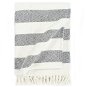 Striped cotton bedspread 220 × 250 cm anthracite - Blanket