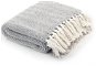 Deka Bavlnená deka so vzorom rybej kosti 220 × 250 cm sivá - Deka