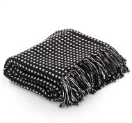 Blanket Cotton bedspread with squares 125 × 150 cm black - Deka