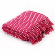 Cotton bedspread with squares 125 × 150 cm pink - Blanket