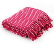 Blanket Cotton bedspread with squares 220 × 250 cm pink - Deka