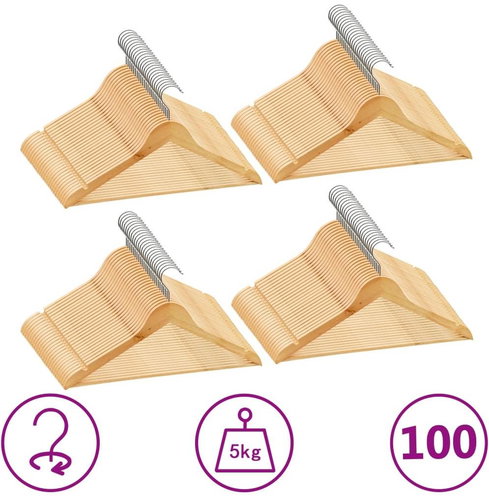100 pcs of non-slip hardwood wardrobe hangers - Hanger - Main image