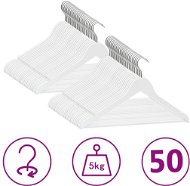 50 pcs of anti-slip white hardwood wardrobe hangers - Hanger