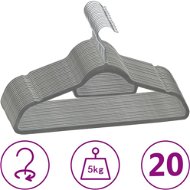 20 pcs of non-slip grey velvet wardrobe hangers - Hanger
