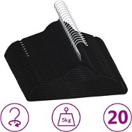 20 pcs of non-slip black velvet wardrobe hangers - Hanger