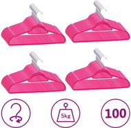 100 pcs of non-slip pink velvet wardrobe hangers - Hanger