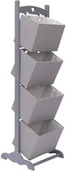 Shelf with 4 baskets dark grey 35 × 35 × 125 cm wood - Shelving Unit