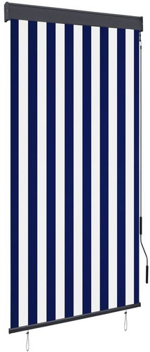 Outdoor roller blind 80 × 250 cm blue and white - Roller Blind - Main image